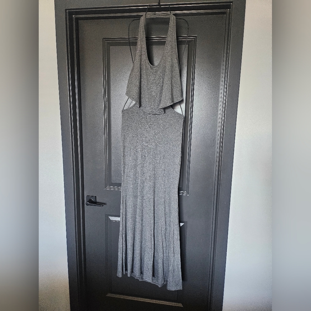 Grey Open Back Dress